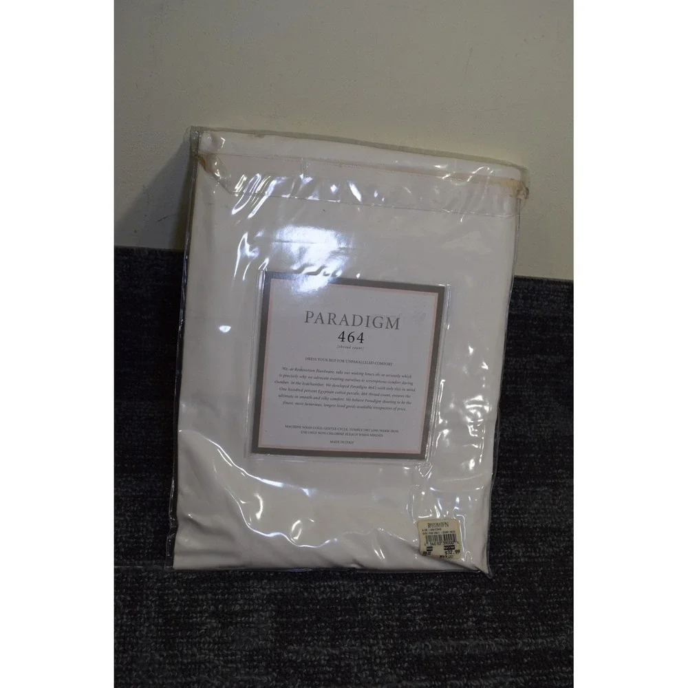 Restoration Hardware Paradigm 464 Euro Sham Egyptian Cotton Percale Ivory Italy